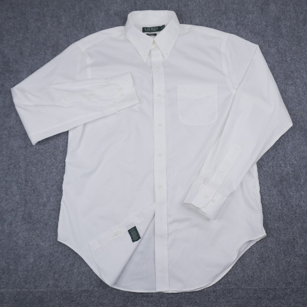 Lauren Ralph Lauren Dress Shirt Mens 16 34/35 White Classic Fit Non Iron Cotton - Picture 2 of 8
